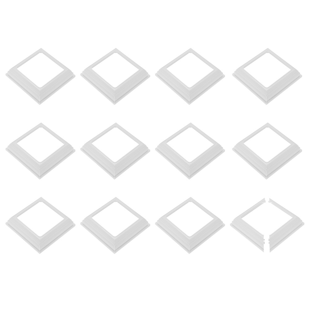 12Pcs Post Skirt, 4"x4" Plastic Split Style Post Sleeves Base Cover, White