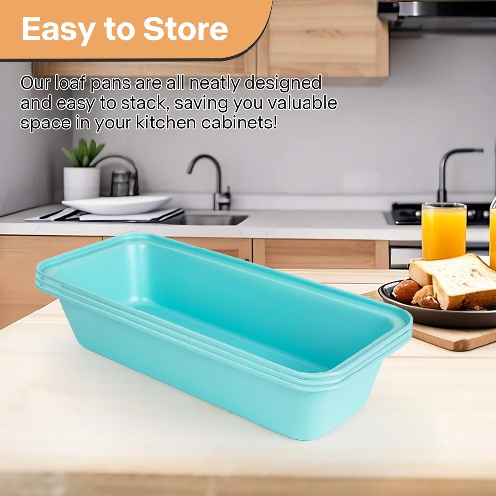 Proigtz 3-Pack 13x5inch Nonstick Loaf Pan, Stackable Long Bread Pan, Advanced...