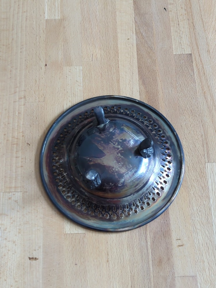 VINTAGE F.B. ROGERS CO. SILVER-PLATED CANDY DISH WITH HANDLES OVAL 4.5"*3.5"*2"