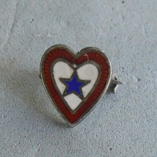 WWII sterling son in service pin, heart shaped