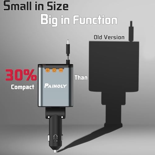 Bluetooth 5.3 FM Transmitter Car Adapter【2025 Compact】 4 in 1 Retractable Car