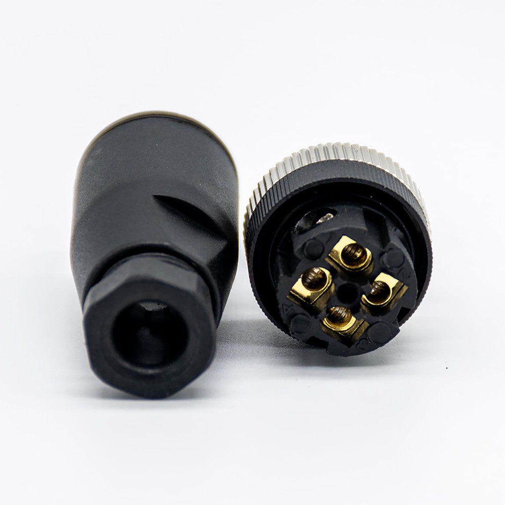 M12 Cable Connector Circular Waterproof Aviation Plug Field Installable Screw...