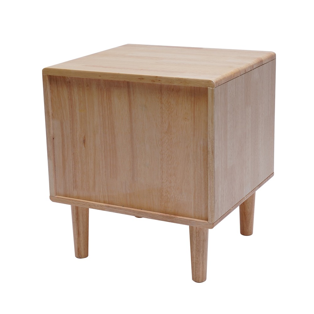 Nordic Style Solid Wood 2 Drawers Bedside Table Nightstand Home Decor
