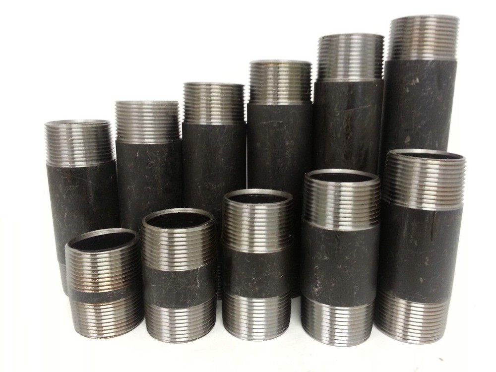 PIPE NIPPLE 2" Schedule 80 x 5" Long NPT Thread Both End, Black Steel