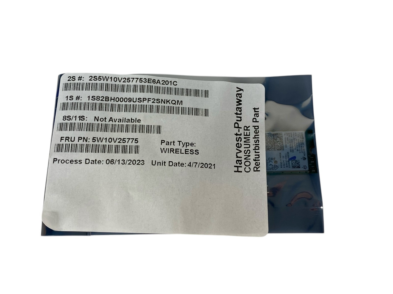 Lenovo Wireless LAN Wi-Fi Card 5W10V25775 Bluetooth Intel (AX201NGW) For Laptop