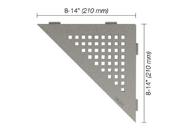 Schluter Systems Shelf Triangular Corner Square Stone Grey SES1D3TSSG