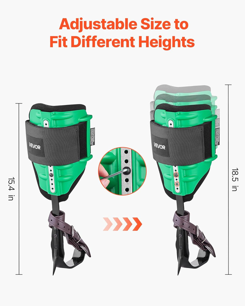 Tree Climbing Spikes Set, 1 Pair Height-Adjustable Climbing Spurs with Security