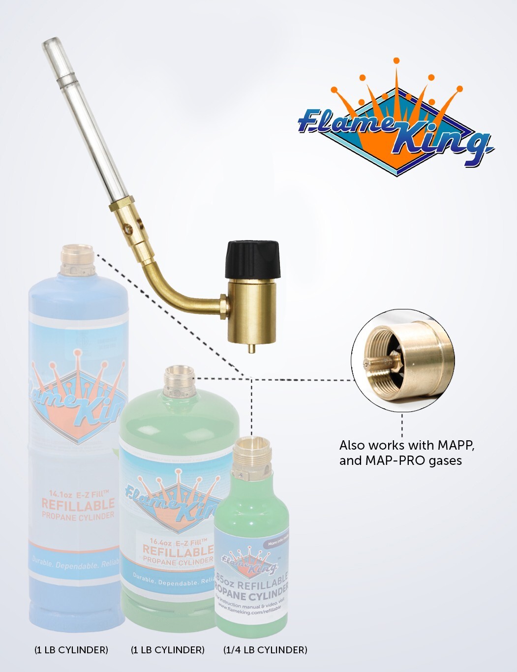 YSNAX1-023CGA High Intensity Propane Torch Head with Swirl Flame for Soldering