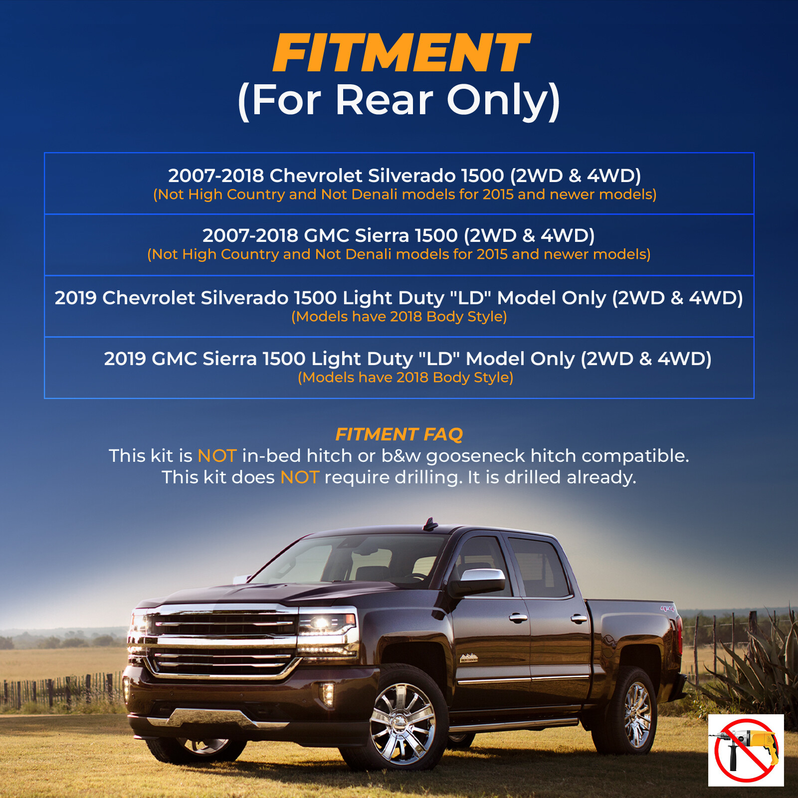 Air Suspension Kit for 2007-2018 Rear Bags Chevy Silverado 1500 GMC Sierra 1500