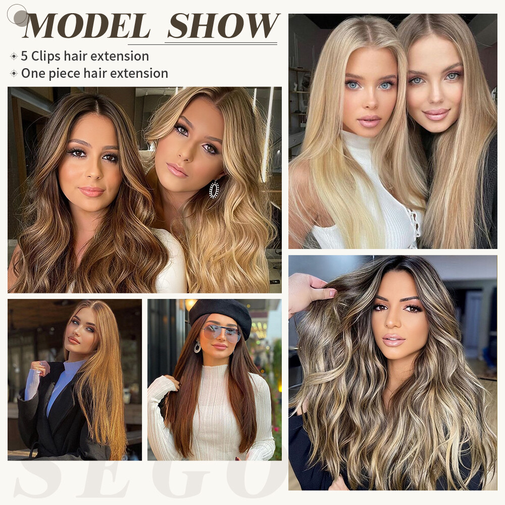 USA Mega Thick Clip In Hair Extensions One Piece Straight Curly Wavy As Human