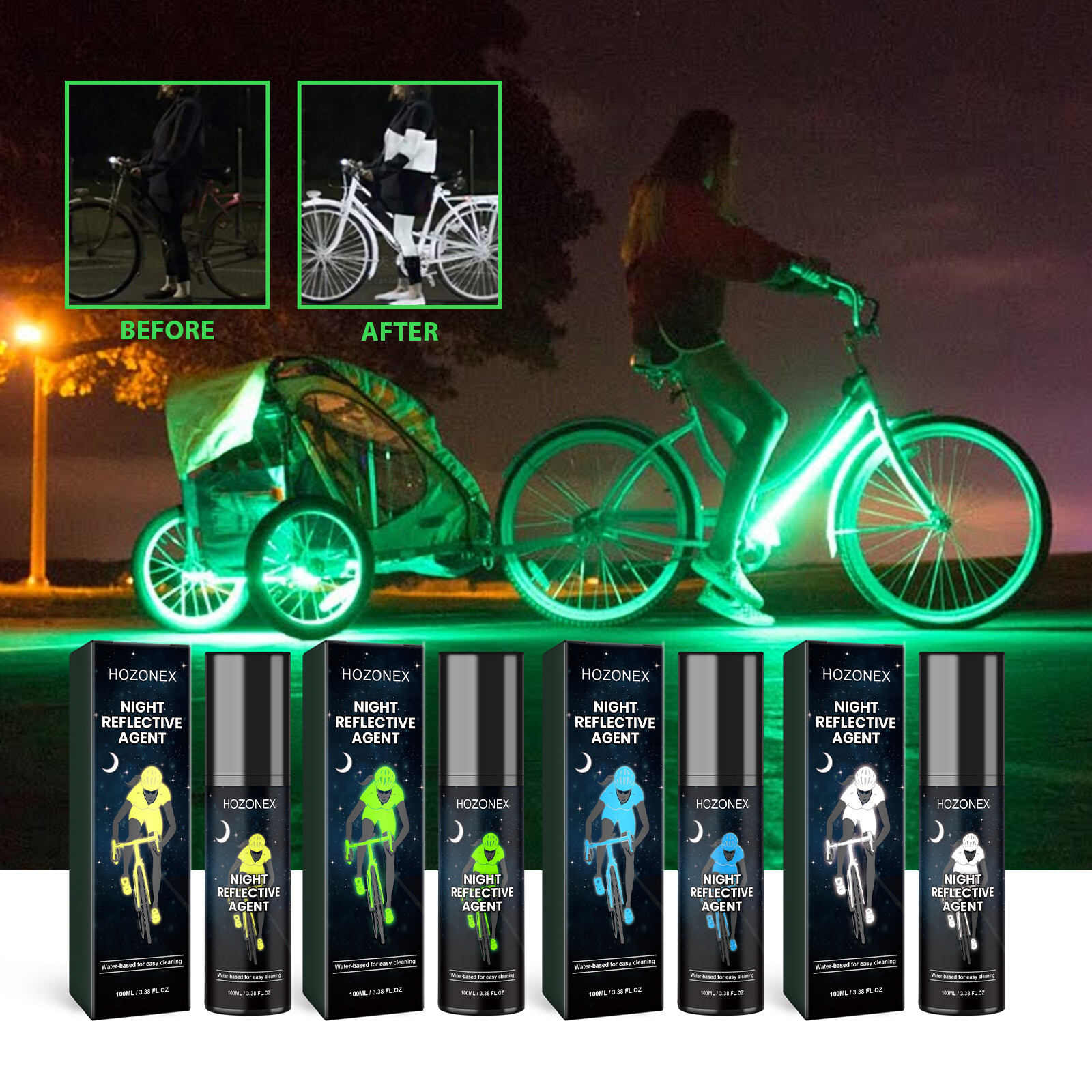 Night Reflective Spray Bright Spray Paint Night Riding Reflective Glow-in-Dark