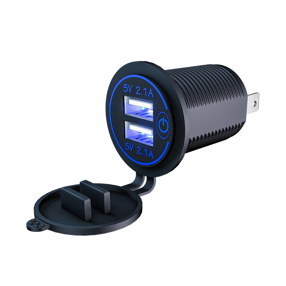 Phone Fast Charger Car Cigarette Lighter Socket Outlet Adapter Dual USB For Boat