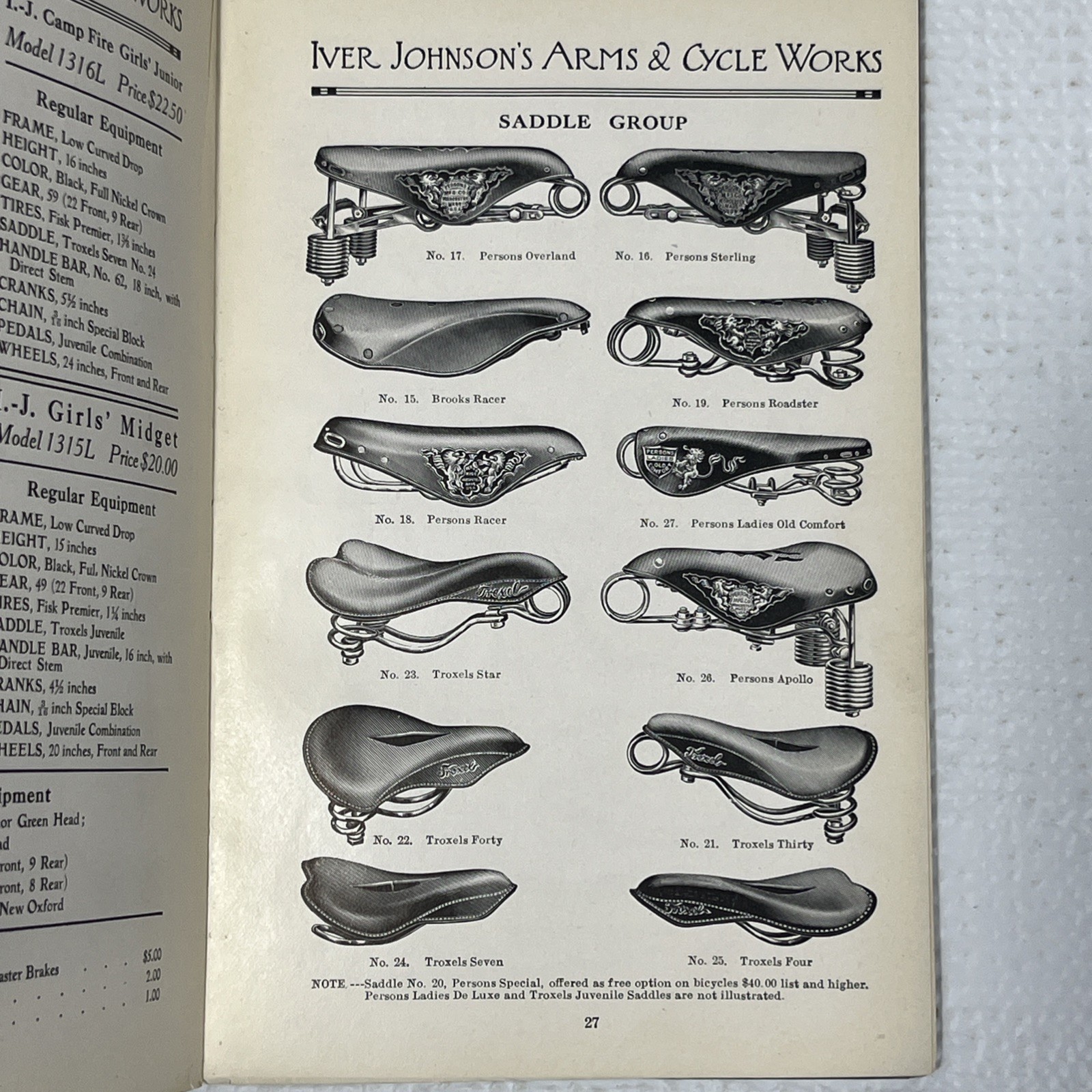 1913 Iver Johnson Original Paper Catalog for Bicycles, Motorcycles