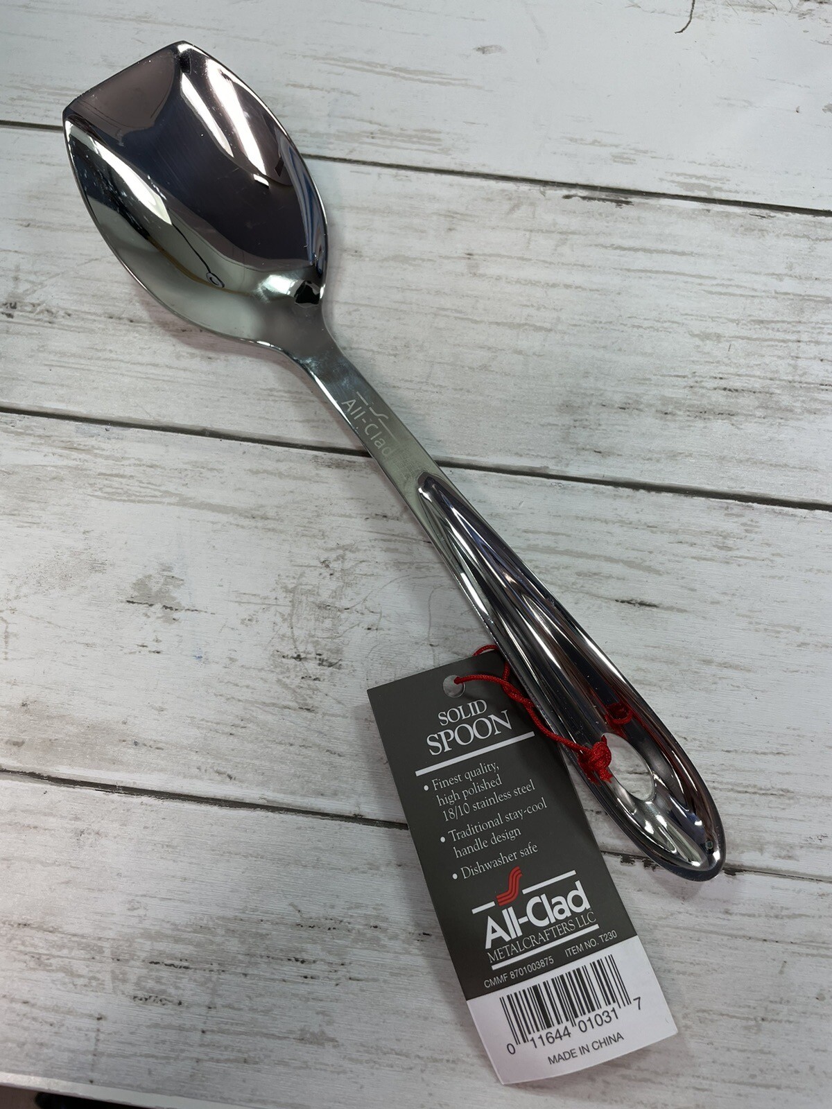 All-Clad Cook & Serve Stainless Steel Solid Spoon, 9.5 inch, Silver, NEW