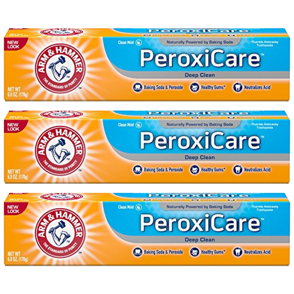 3-Pack New Arm & Hammer Peroxicare Deep Clean Toothpaste 6 oz Packaging May Vary