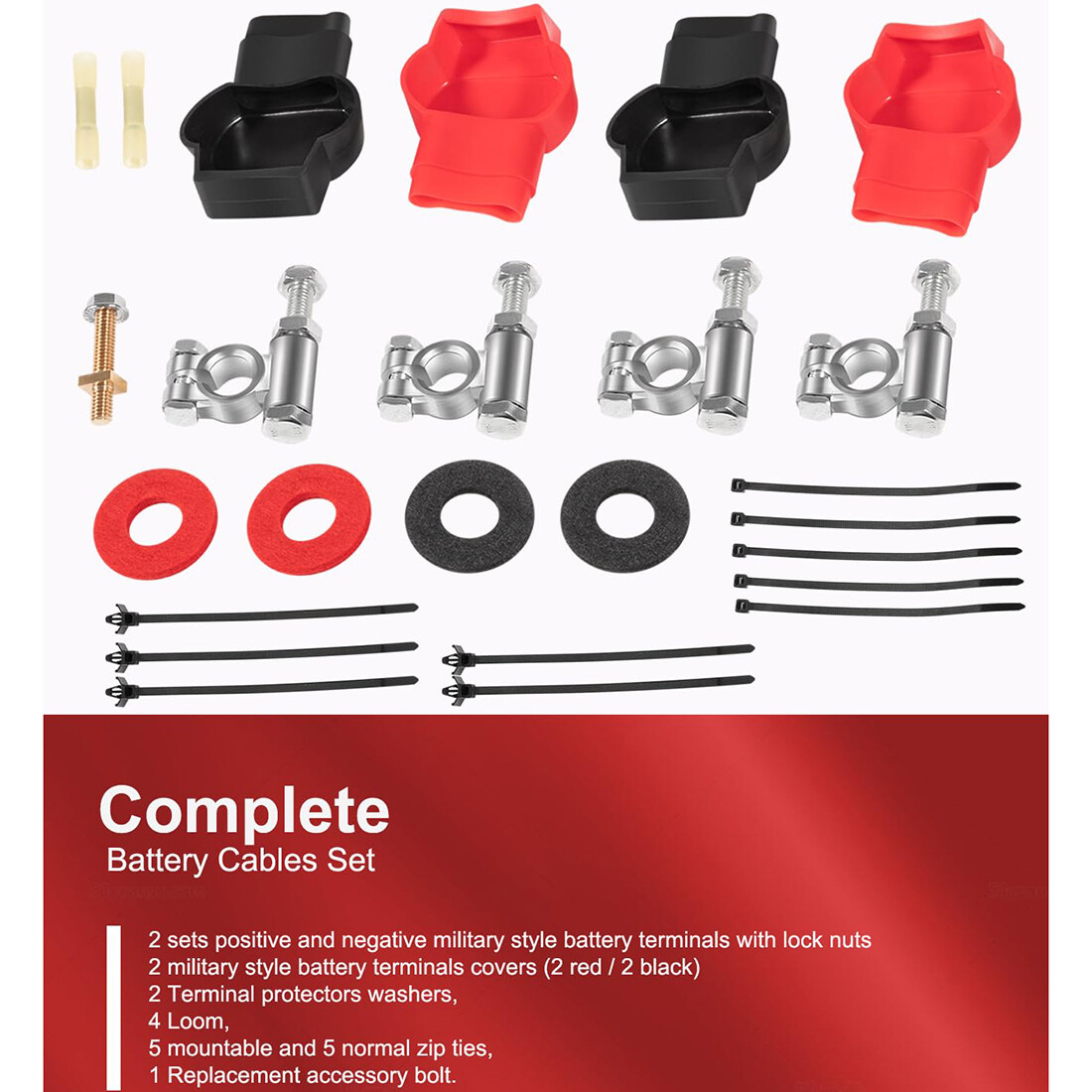 Battery Cables Kit for 2003-2007 Dodge RAM Gen-3 5.9L 24-Valve Cummins Diesel