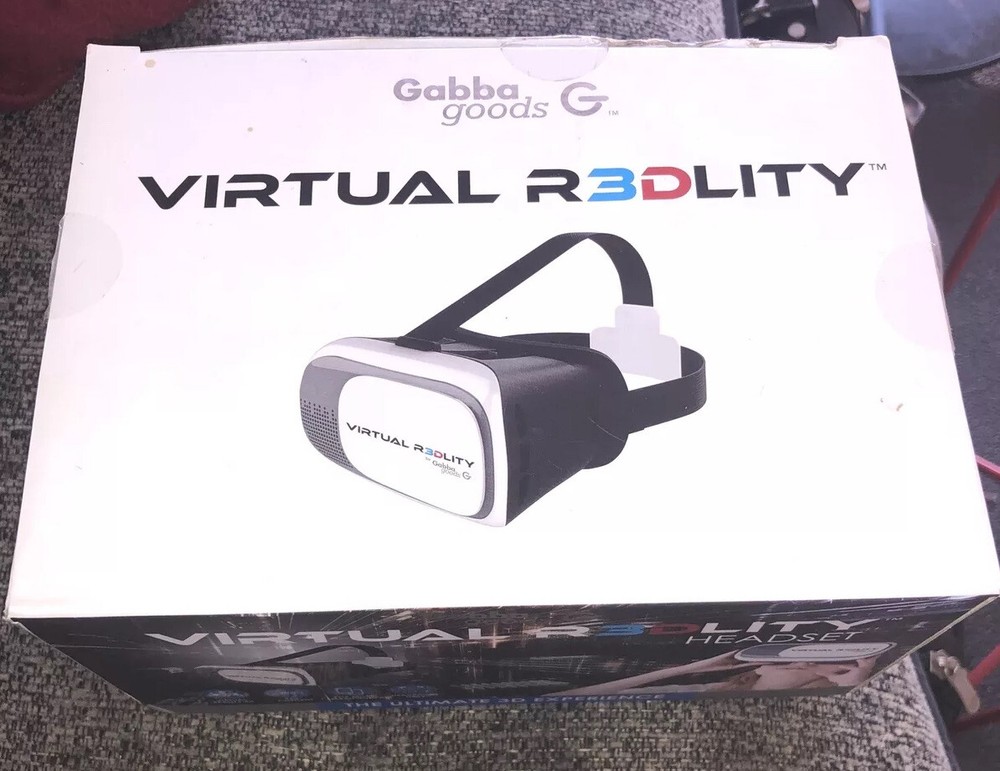 GABBA GOODS VIRTUAL R3DLITY HEADSET, 3D VIRTUAL REALITY, NEW OPENED BOX