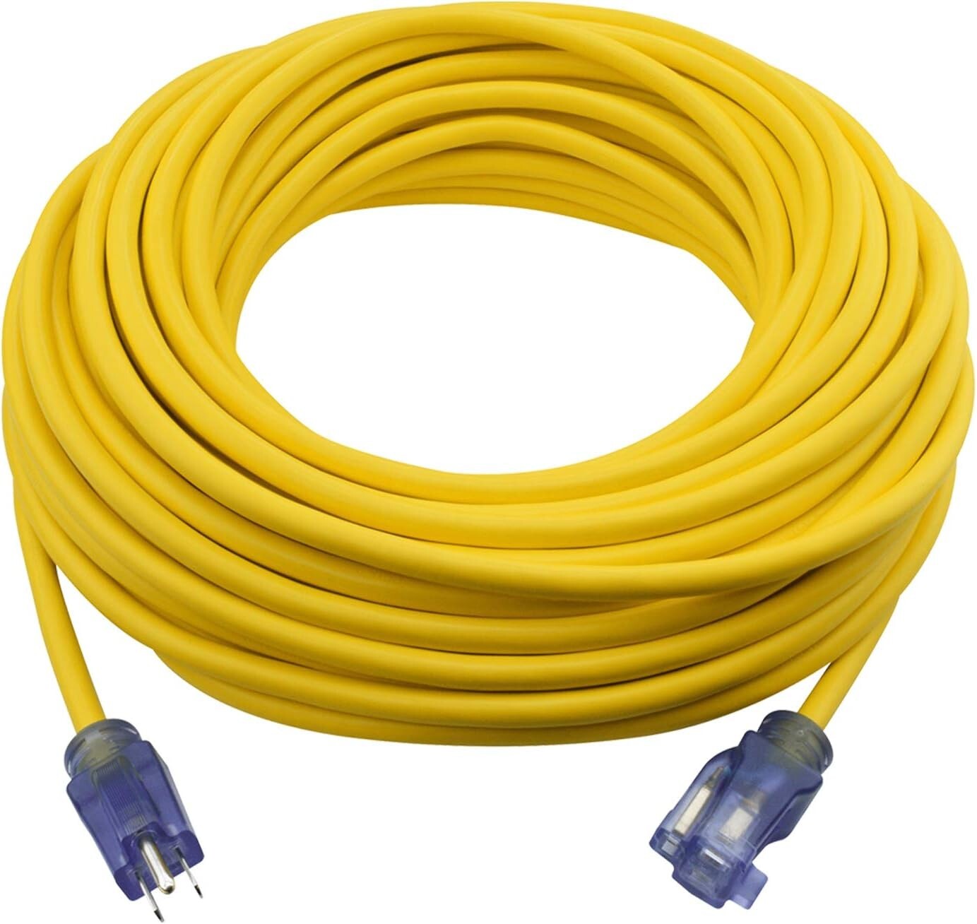 Clear Power 100ft 12/3 SJTOW Yellow Oil Resistant Outdoor Extension Cord