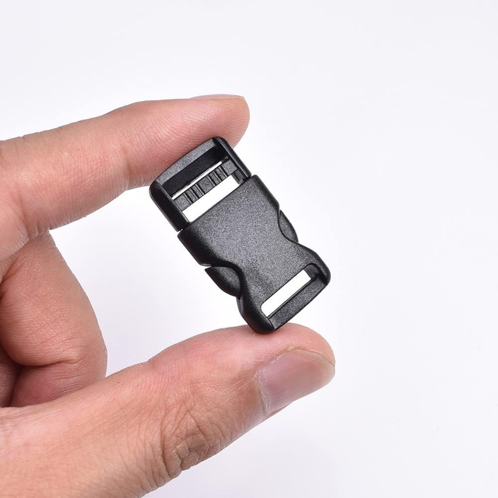 Coobigo 10Pcs 1/2"(12.5Mm) Side Release Buckles Plastic Black Quick Adjustable B