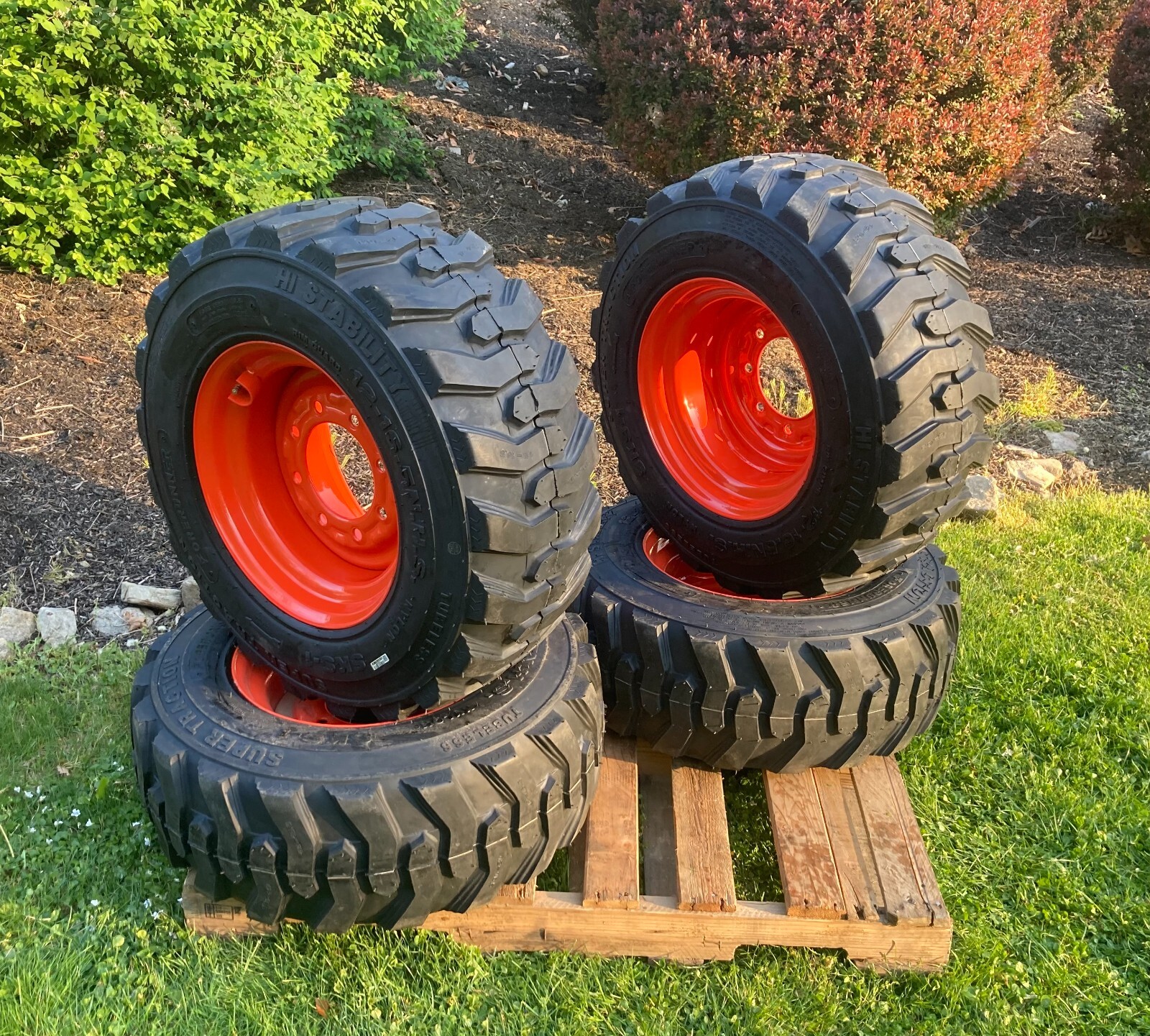 4-12-16.5 Skid Steer Tires/Wheels for Bobcat S220, S250, S300, S630, S650 & more