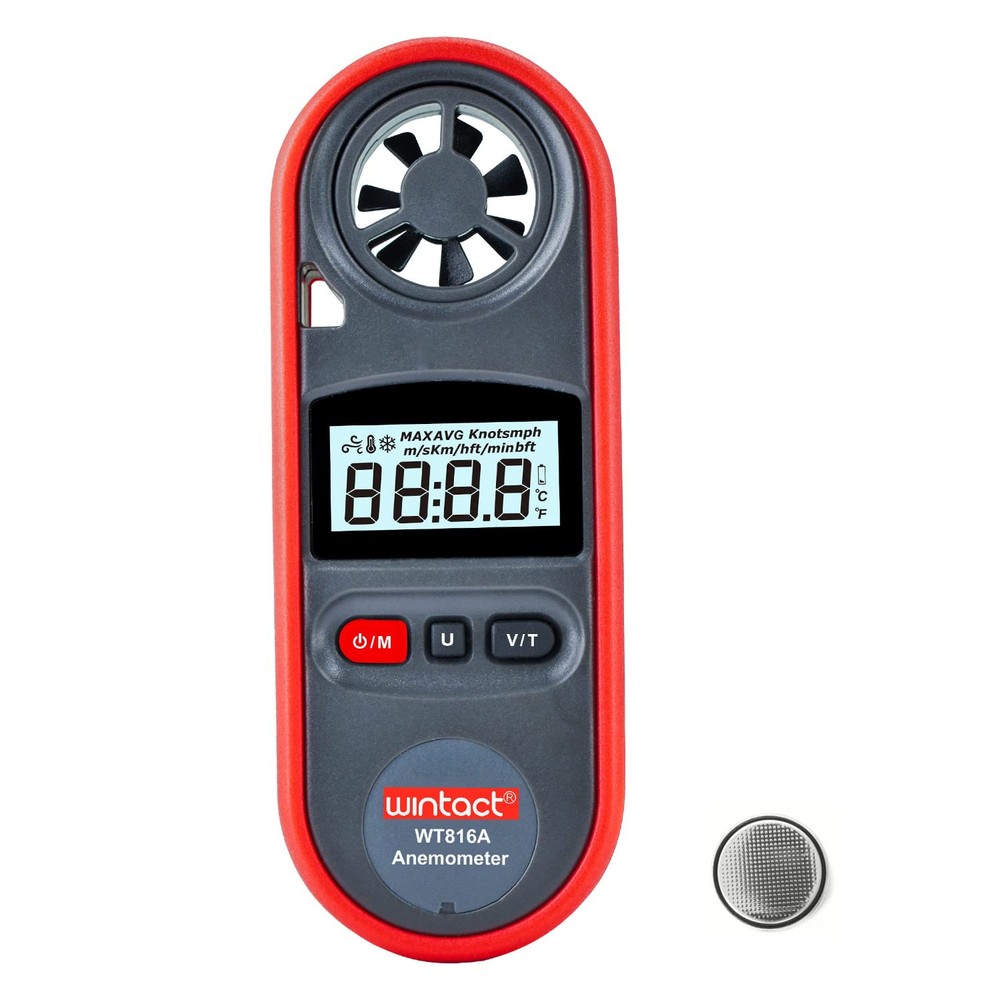 Handheld Anemometer, Digital Wing Wind Speedometer, Pocket Airflow G...