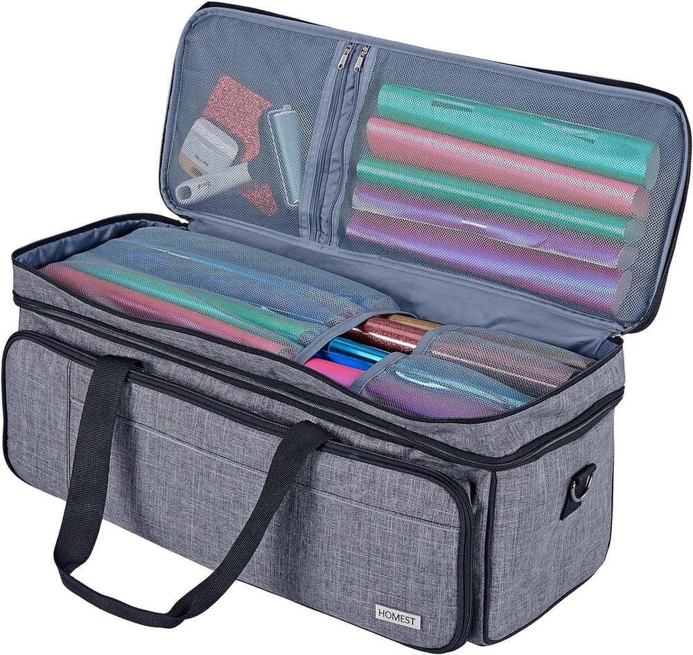 Double Layer Carrying Case with Mat Pocket for Cricut Maker 4, Explore 4, Mul...