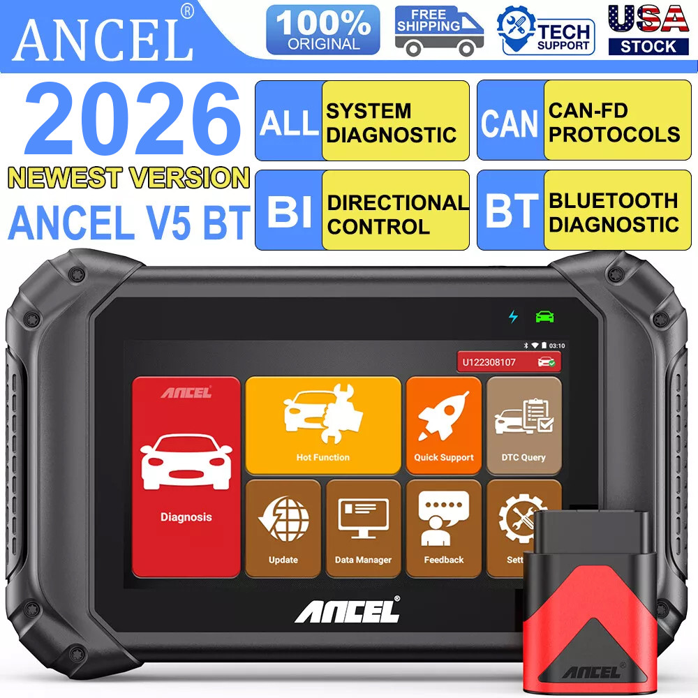 ANCEL V5 BT Full System OBD2 Scanner Bidirectional Car Diagnostic Tool TPMS ABS