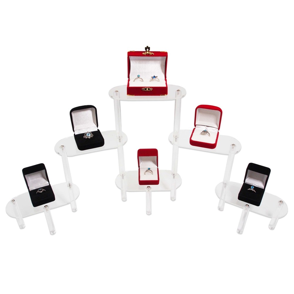Clear Acrylic Multiplatform Display Stand with 6 Adjustable Risers
