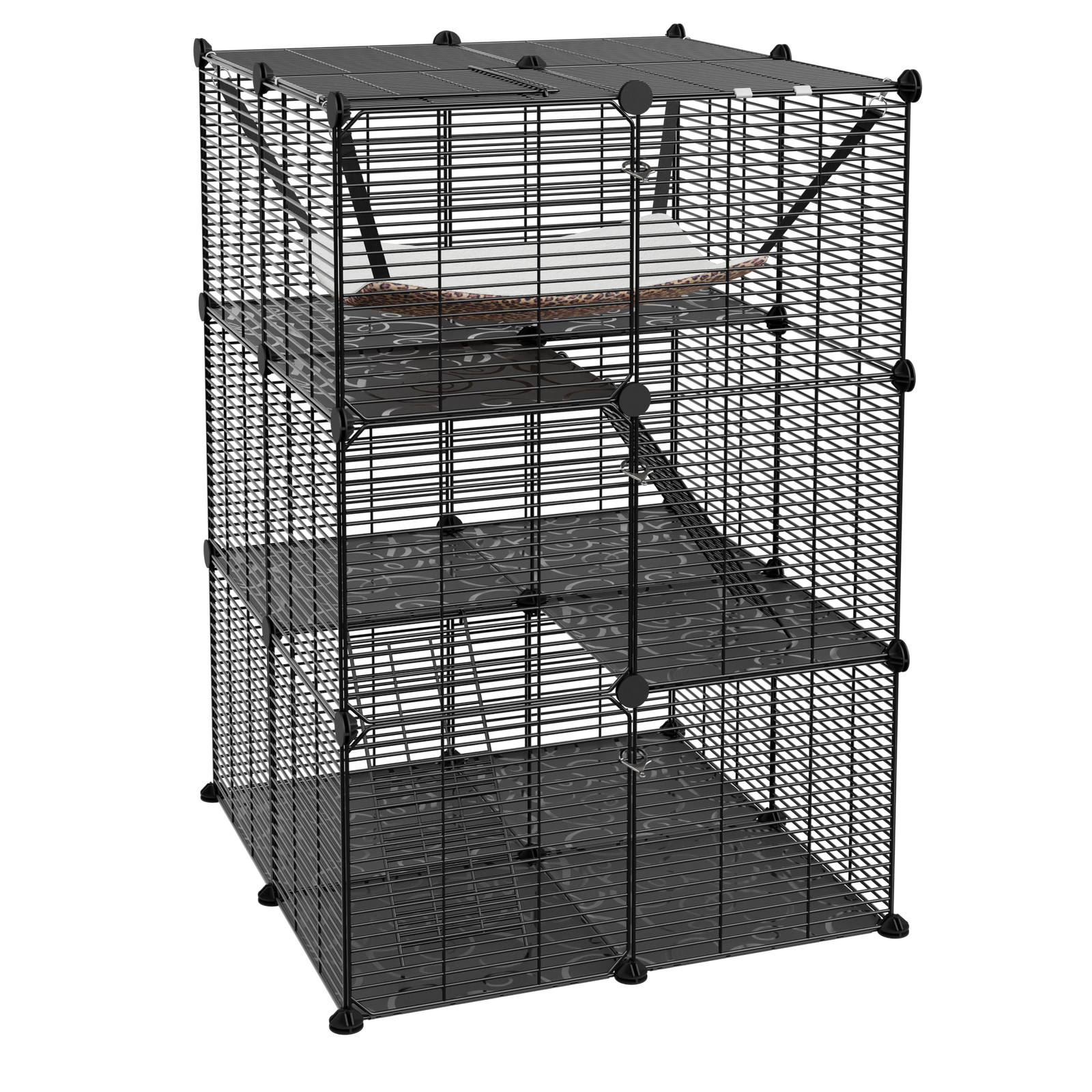 Large Cat Cage Enclosure Indoor DIY Cat Playpen Detachable Metal Wire Kennels