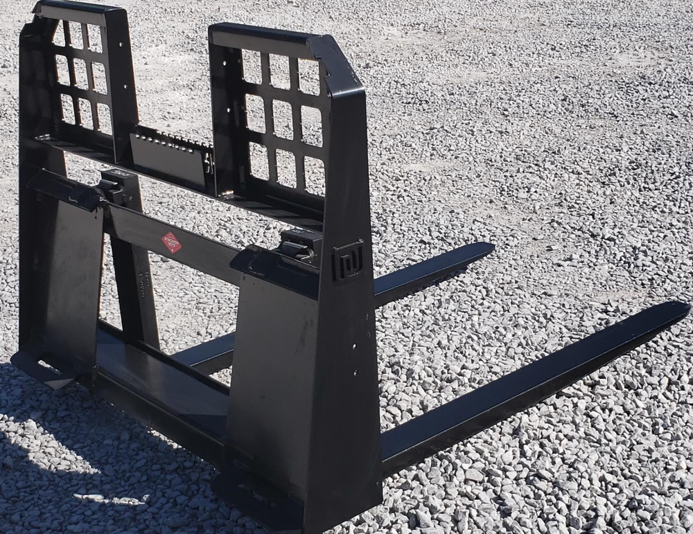 60" Root Grapple Grease and 48" Walk Through Pallet Forks Combo Quick Attach