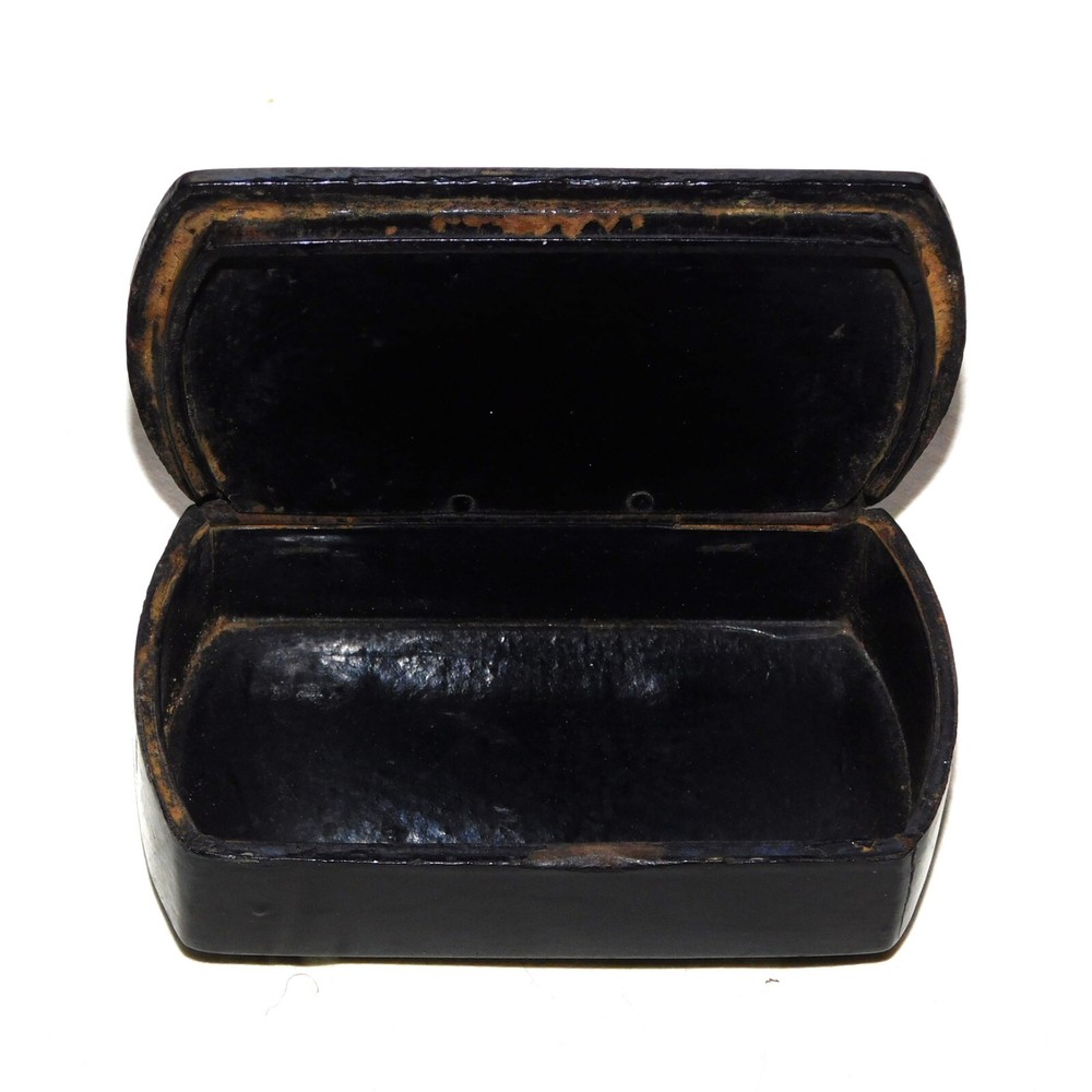 Two Antique Papier Mache Snuff Boxes