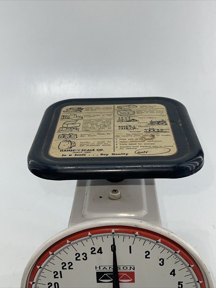 Vintage Hanson Model 2000 Kitchen Utility Scale 25 lb Limit