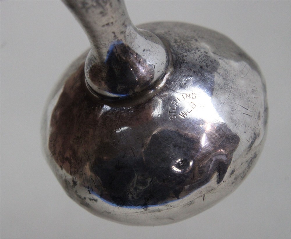 Vintage WEB 1950's Sterling Silver BABY RATTLE Barbell Dumbbell