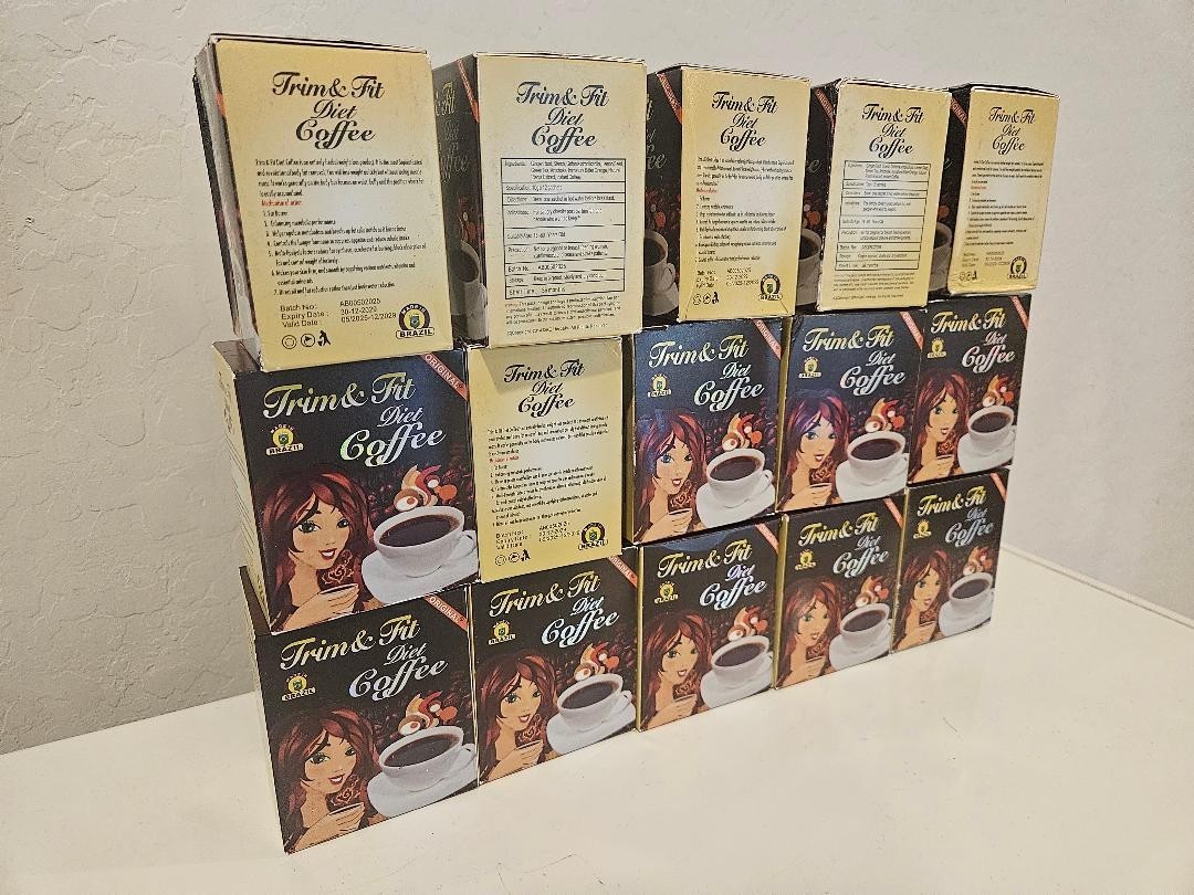 Trim $ Fit Diet Coffee, Appetite Suppressant Coffee - Instant Blended 12 Sachets