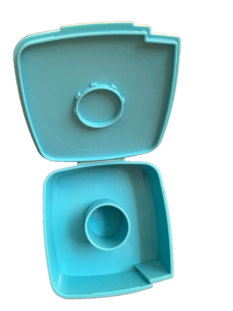 Blue Tupperware Empty Label Dispenser - NO Labels - Vintage