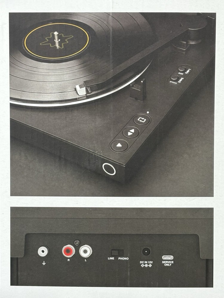 Victrola VPT-800 Bluetooth Fully Automatic Record Player Turntable Black