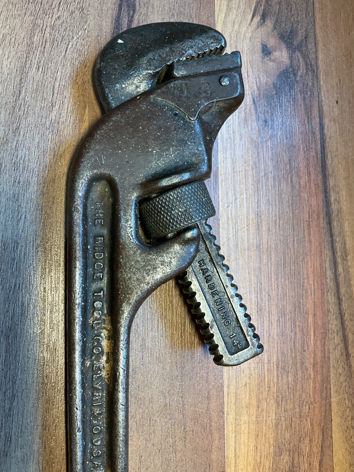 Vintage Ridgid No. E14 Heavy Duty 14'' Offset Pipe Wrench Made In USA