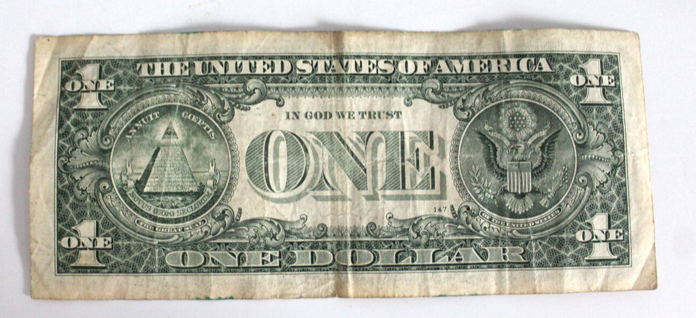 Stamp Error Note Fancy Serial Number One Dollar Bill E89554792I Two Pairs