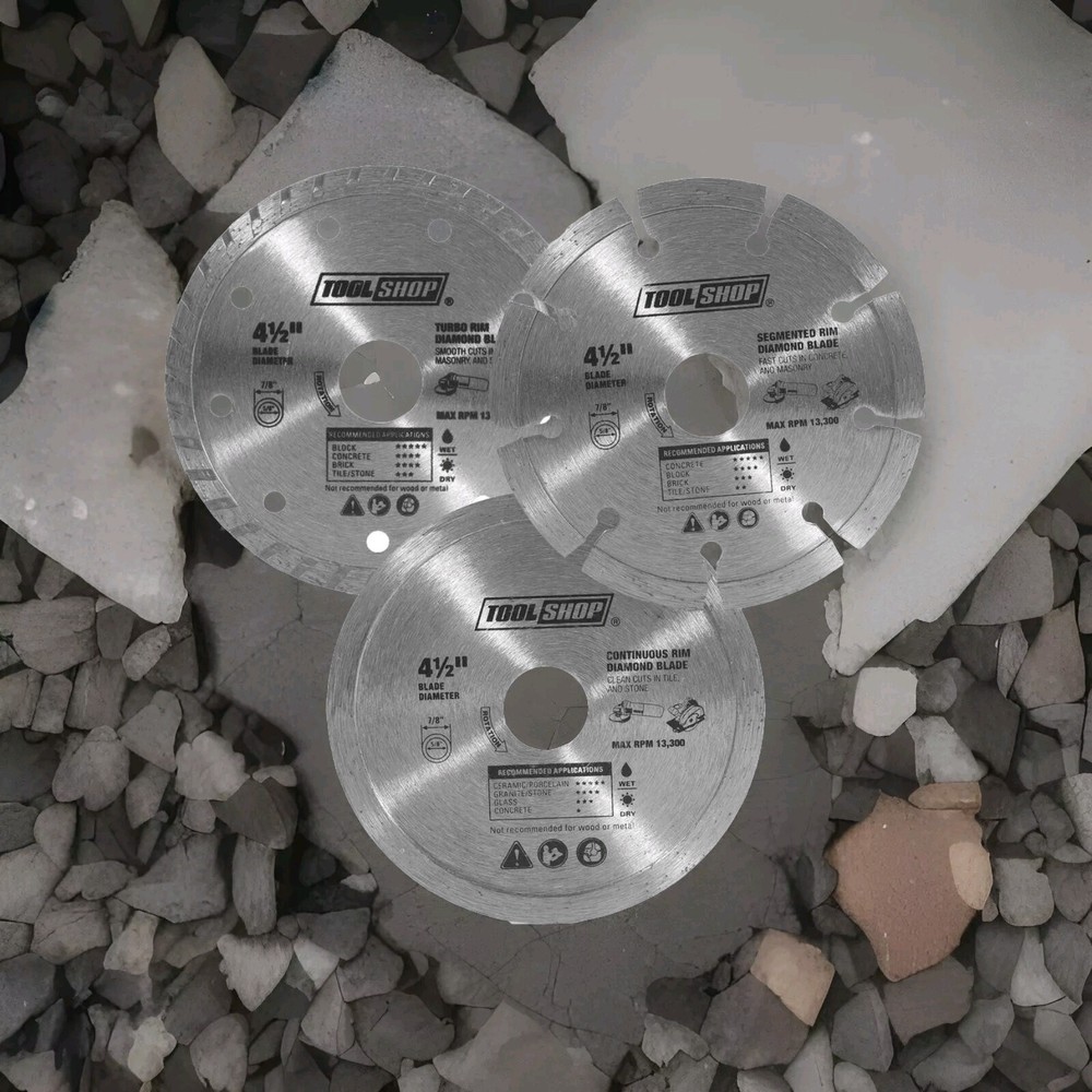 4-1/2" Diamond Blades, Segmented, Turbo, Continuous for Tile Concrete Masonry