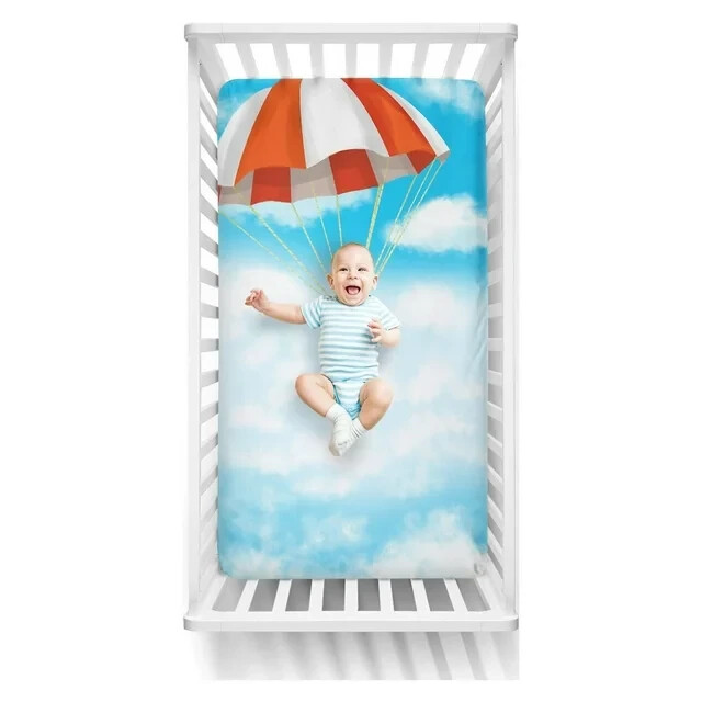 Luvsy Fitted Crib Sheet Parachute NIB
