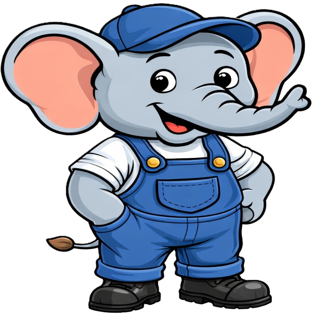 30 Custom Cute Blue Elephant Personalized Address Labels