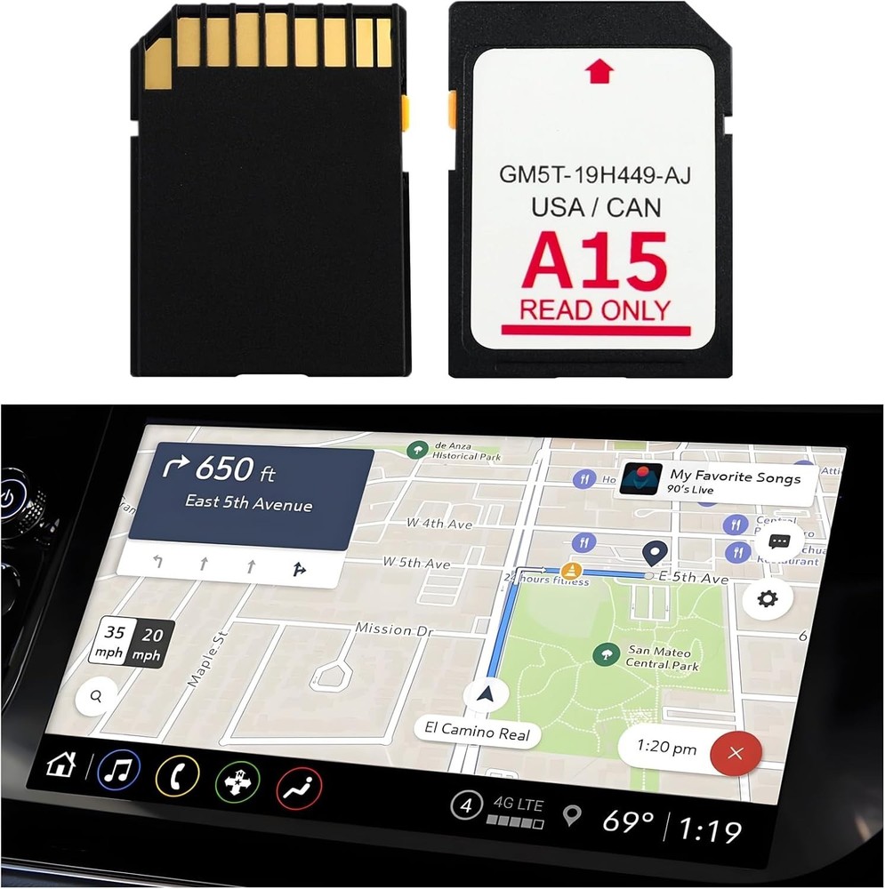 2025 Latest A15 Navigation SD Card Map Compatible with Sync 2 Ford & Black.
