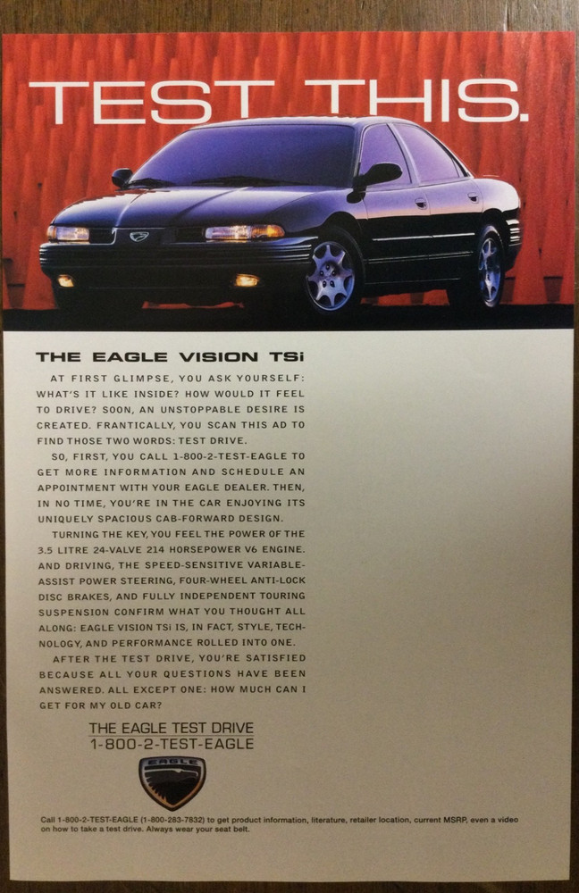 Misc 5507 Advertisement 1995 Eagle Vision TSi Sedan January 1995