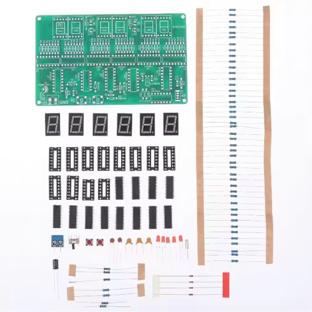 DIY Clock Kit 6 Digit Display for Hands On Electronics Learning and Soldering