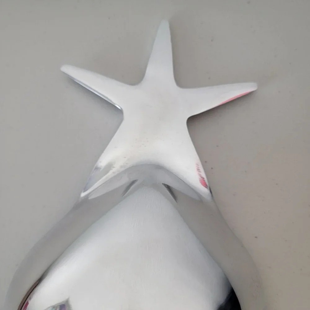 Pewter Christmas Tree Serving Platter Silver Tone Holiday Tray Medium Size