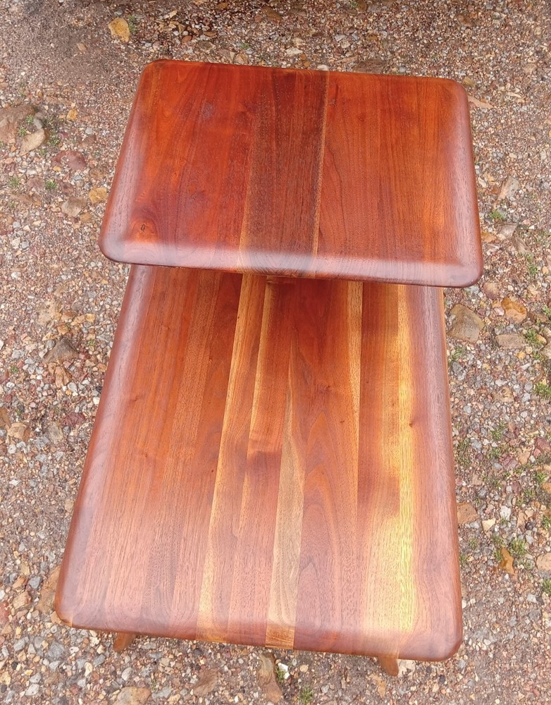 Mid Century Bissman Walnut Step End Table / Side Table (RP-SET-1)