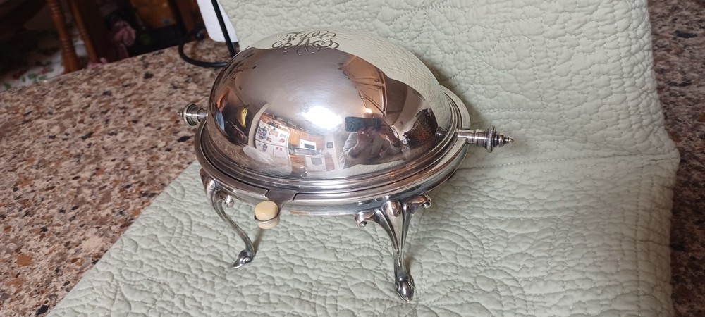 ANTIQUE JAMES DIXON & SONS ROLL TOP BUFFET SERVER