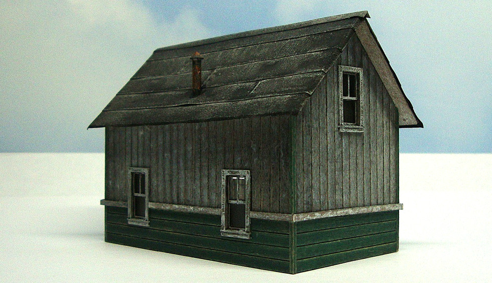 HO scale built wood model Maintenance Shed