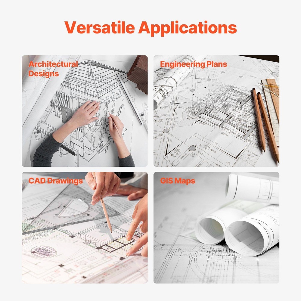 4 Roll 24"x150' Wide Format Paper Plotter Paper CAD Bond for Wide Format Printer