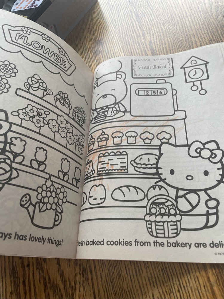 Hello Kitty Coloring and Activity Book & Vtg Notepad/Envelope - g4